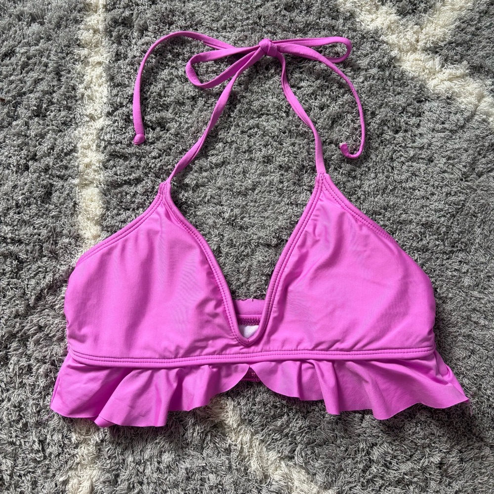Gianni Bini Pink Ruffled Bikini Top